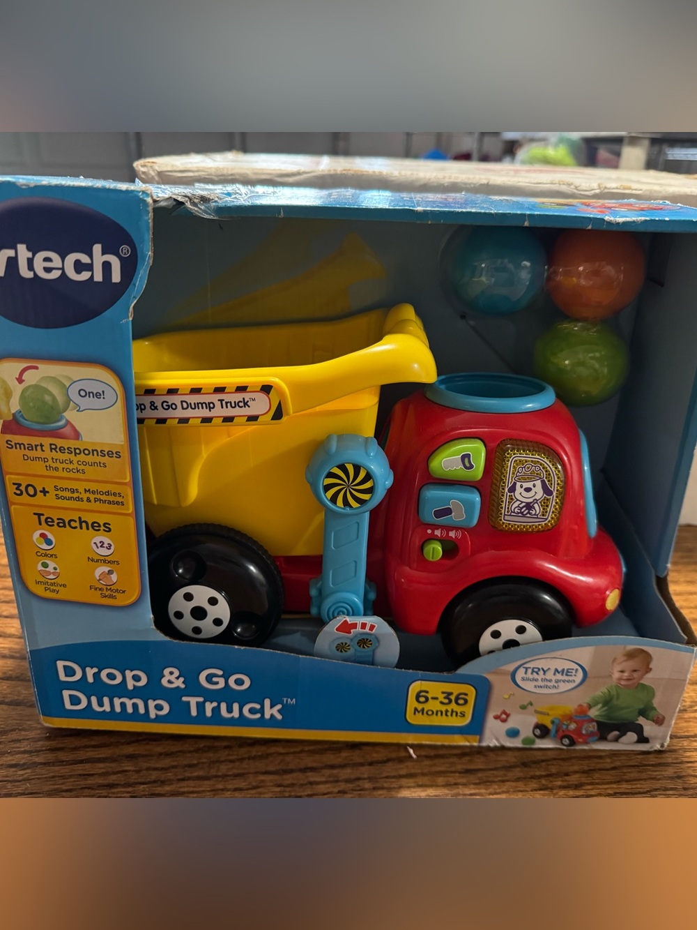 NEW NIP VTECH Bright Yellow & Red Drop & Go Dump Truck - Kids Toys